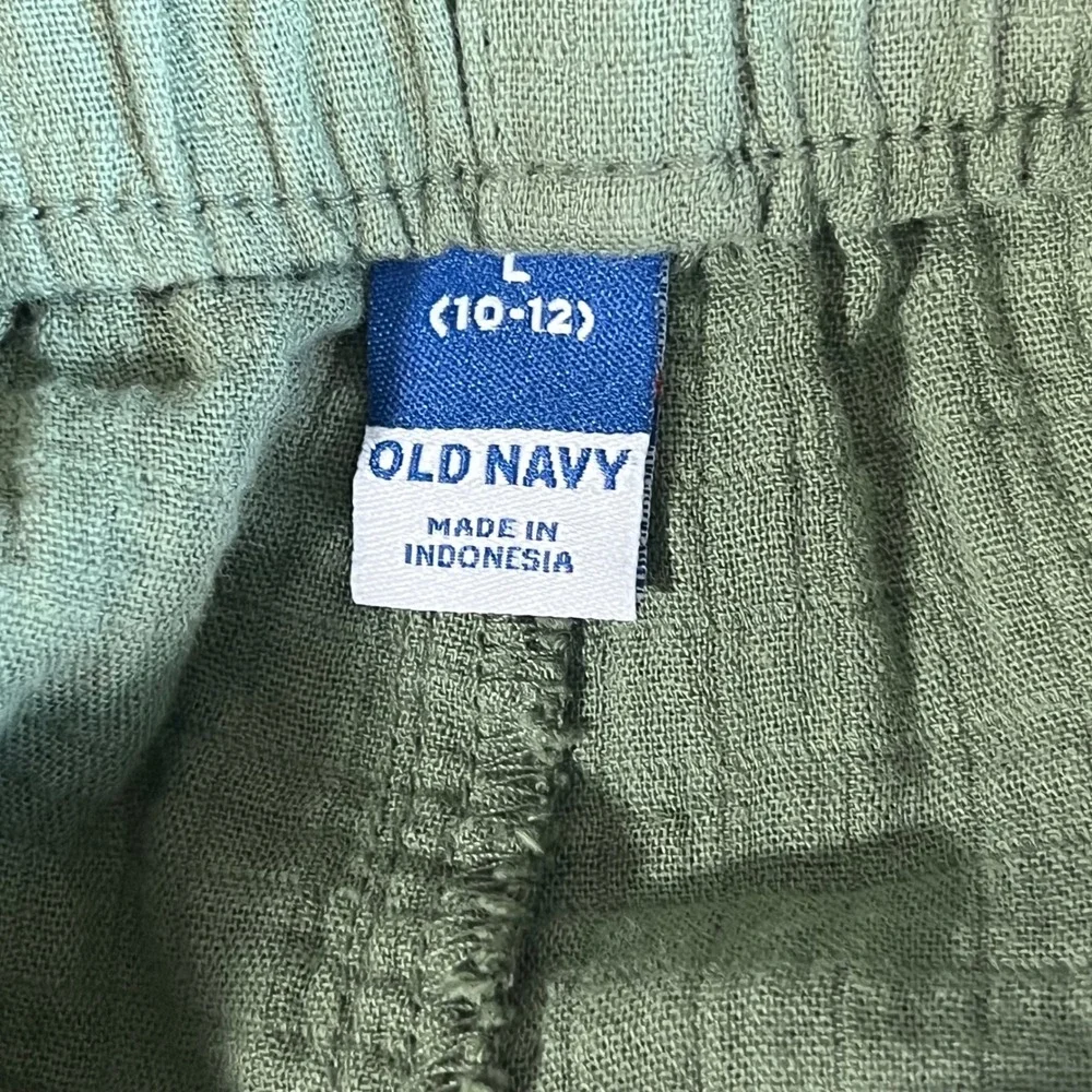 Old Navy Girls Shorts L (10-12) Olive Green Cotton‎ Blend Casual Pull On New